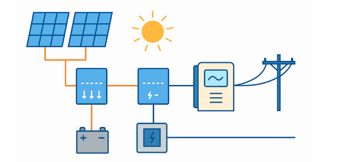 Diagrama de acumulación en Instalación solar fotovoltaica